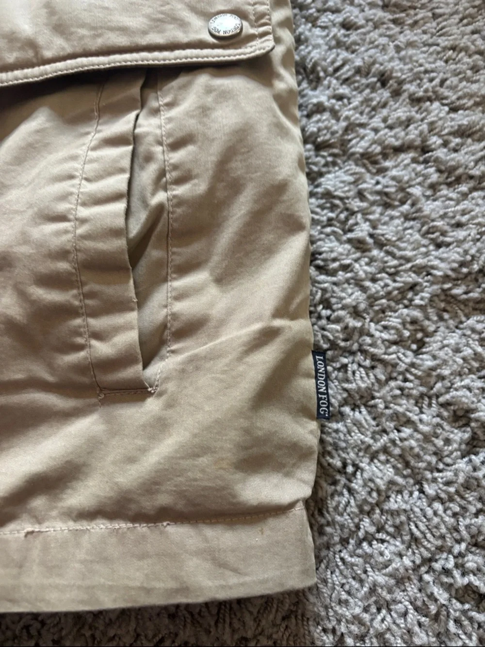 London Fog Men's Hooded Parka Down Filled Puffer Coat in Tan
